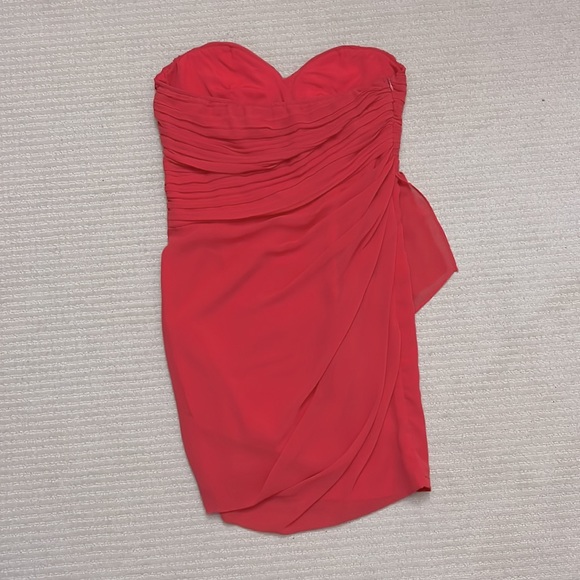 Minuet Strapless Coral Red Dress. Women’s Large. - Picture 2 of 3